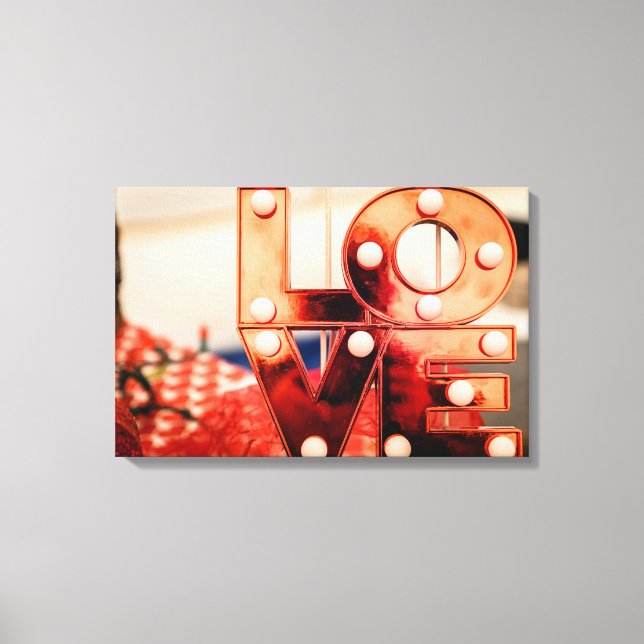 Impressão Em Tela AMOR (Grande Letra Vermelha) (Frente)