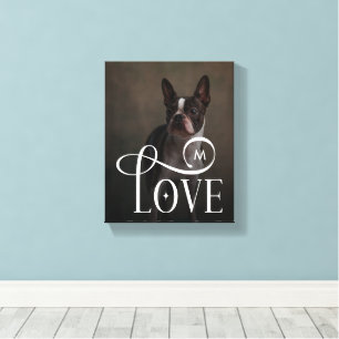 Impressão Em Tela Amor Moderno Monograma de Foto de Cachorros Person