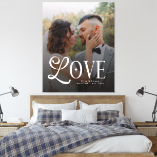 Impressão Em Tela Amor Moderno Monograma Personalizado de Casamento