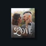 Impressão Em Tela Amor Moderno Personalizado Foto de Casamento Monog<br><div class="desc">Transforme sua foto de casamento ou noivado favorita em uma impressionante obra de arte para a parede com esta Impressão em Tela Personalizada de Foto de Casamento com Monograma de Casais Modern Love. Projetada com linhas limpas, tipografia moderna suave e um monograma sofisticado, esta tela transforma seu momento especial em...</div>