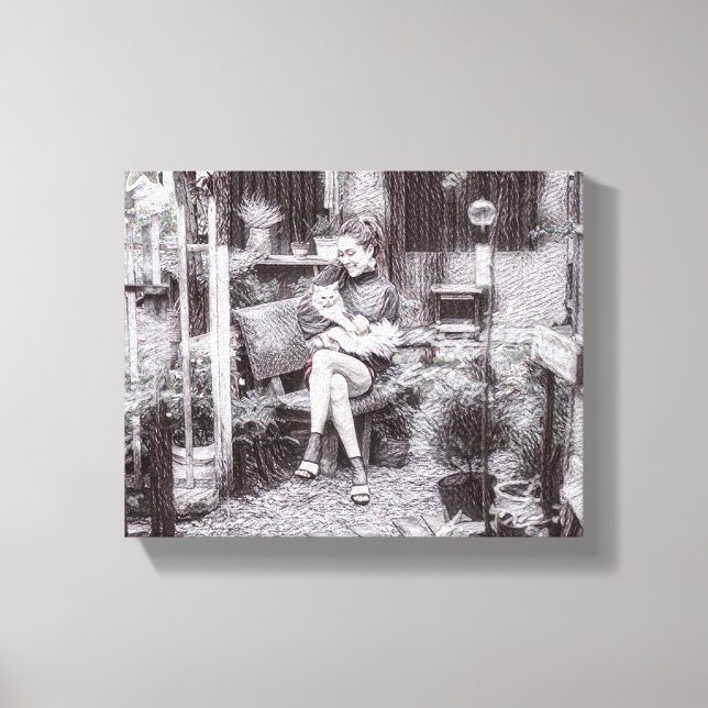 Impressão Em Tela "Amor nas mãos dela gata (Frente)