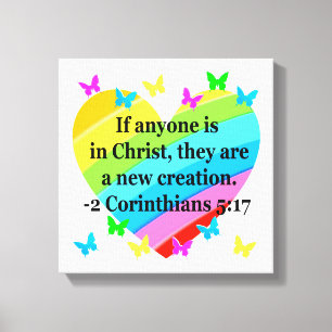 IMPRESSÃO EM TELA AMOR PREENCHIDO 2 CORINTHIANS 5:17 VERSO