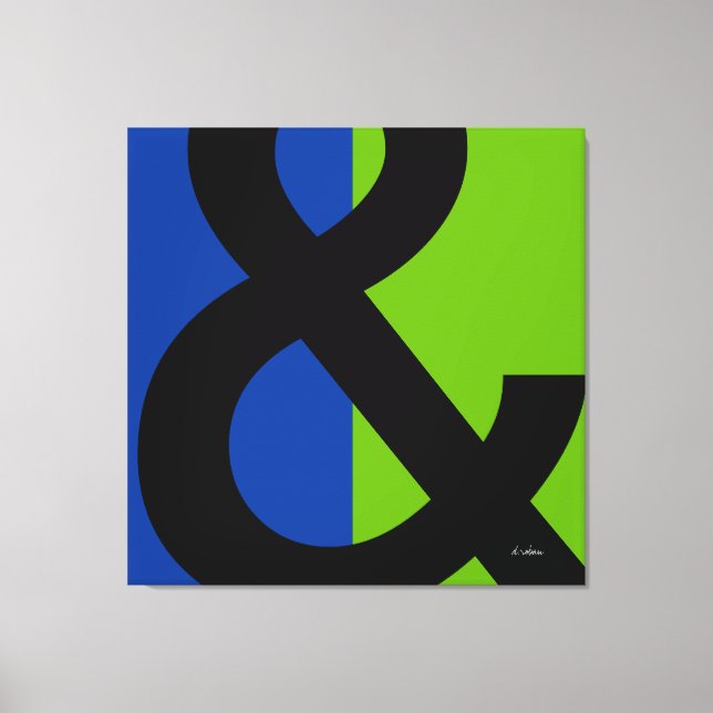 Impressão Em Tela Ampersand em azul e verde (Frente)