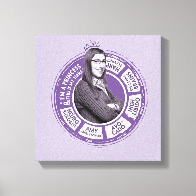 Impressão Em Tela Amy Farrah Fowler Info Graphic (Frente)