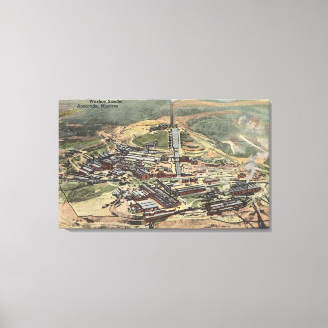 Impressão Em Tela Anaconda, Montana - Washoe Smelter View de (Frente)