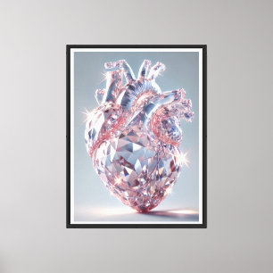 Impressão Em Tela Anatomia Cristal do Coração - Arte Realista do Cor
