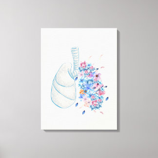 Impressão Em Tela Anatomia floral pintura de parede médica pulmonar
