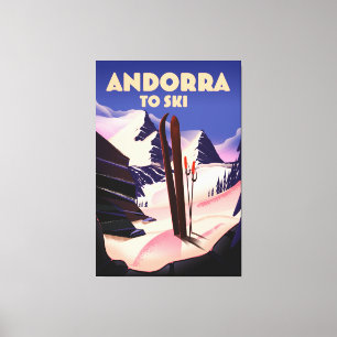 Impressão Em Tela Andorra ski poster.