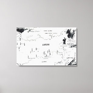 Impressão Em Tela Andy Warhol - Mapa da Base de Mísseis Leste dos EU