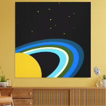 Anéis Coloridos de Saturno. Espaço Negro
