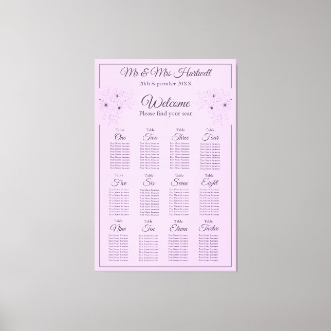 Impressão Em Tela Anemone em Lilac Sentado Gráfico~ 12 Sentos (Frente)