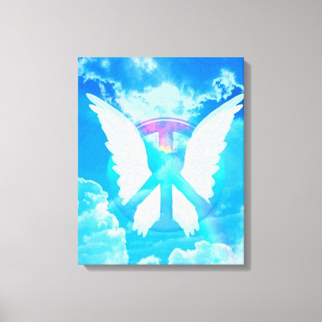 Impressão Em Tela Angel Wings & Peace Sign (Frente)