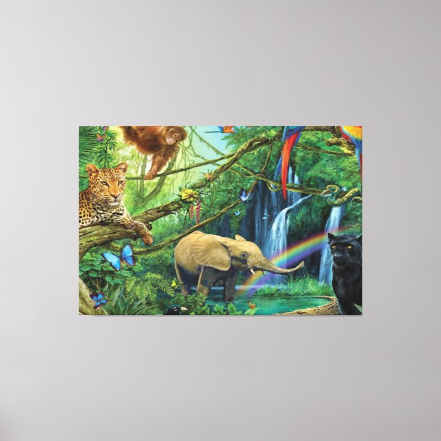 Impressão Em Tela Animais que vivem juntos travesseiros decorativos (Frente)