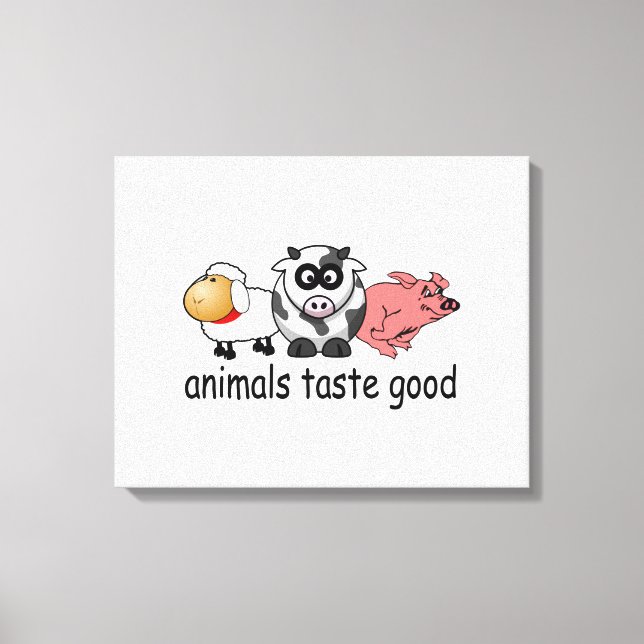 Impressão Em Tela Animais Sabem Bem - Engraçados Comem Design (Frente)