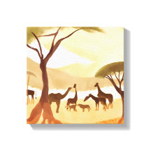 Animais Safari | Silhouette Nature Watercolor