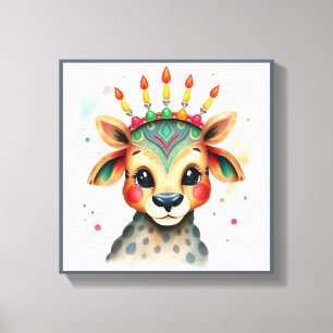 Impressão Em Tela Animais selvagens festivos Kwanzaa vibrantes em di