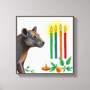 Impressão Em Tela Animais selvagens festivos Kwanzaa vibrantes em di