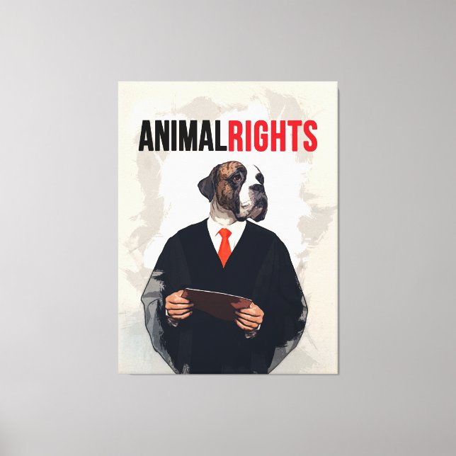 Impressão Em Tela Animal Rights (Frente)