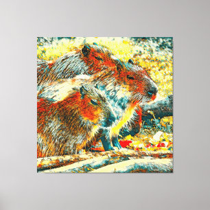 Impressão Em Tela AnimalArt_Capybara_005