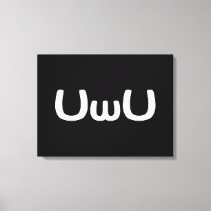 Impressão Em Tela Anime Feliz Da UwU Face Emoticon