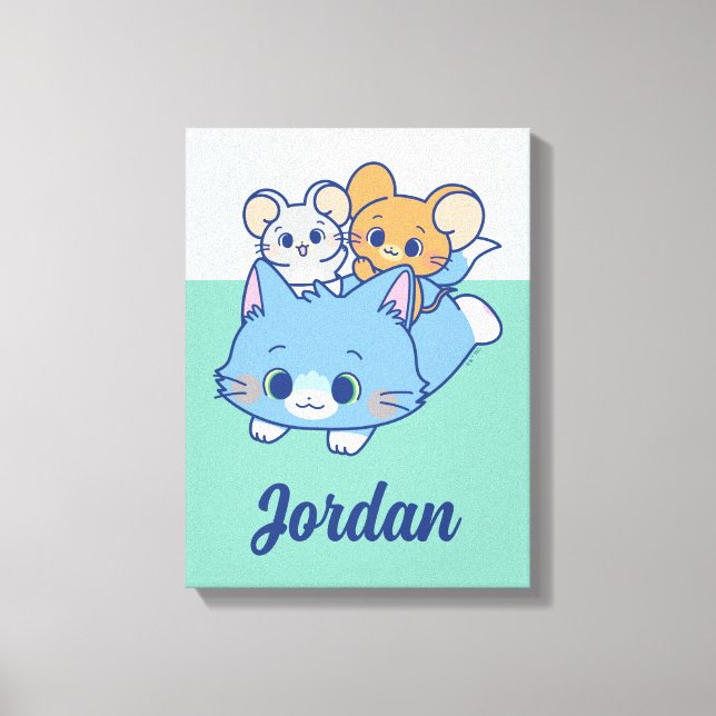 Impressão Em Tela Anime Tom, Jerry e Tuffy (Frente)