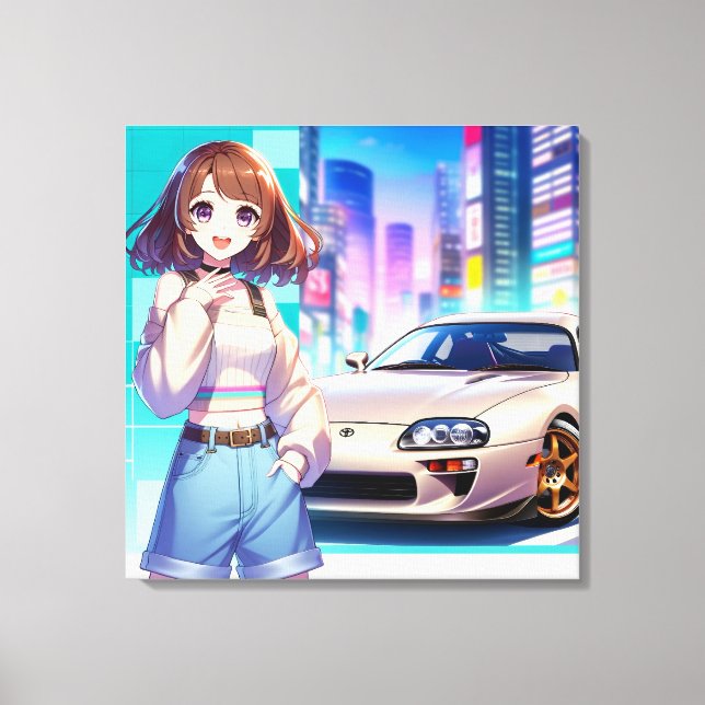 Impressão Em Tela Anime Toyota Supra (Frente)