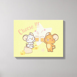 Impressão Em Tela Anime Tuffy e Jerry Cheers para Queijo