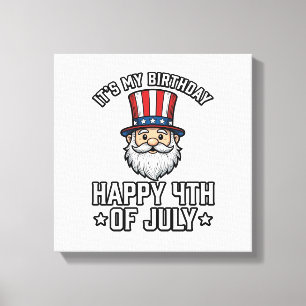 Impressão Em Tela Aniversário de 4 de Julho Design de Camisa Gnome P