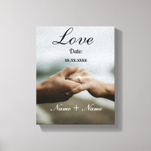 Impressão Em Tela Aniversário de Casal Personalizado de Amor