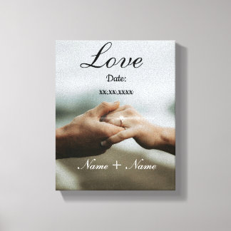 Impressão Em Tela Aniversário de Casal Personalizado de Amor