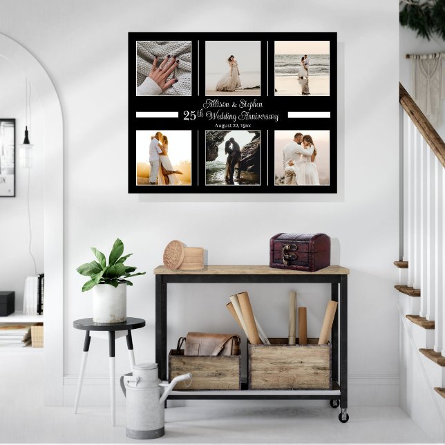 Impressão Em Tela Aniversário de Casamento com 25 de Foto Minimalist (Criador carregado)
