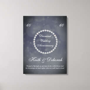 Impressão Em Tela Aniversário de casamento customizável do diamant