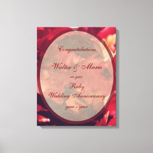 Impressão Em Tela Aniversário de casamento customizável do rubi