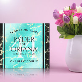 Impressão Em Tela Aniversário de Casamento da 44 Turquesa Elegante