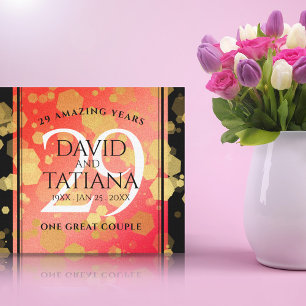 Impressão Em Tela Aniversário de Casamento da Elegante 29 Garnet