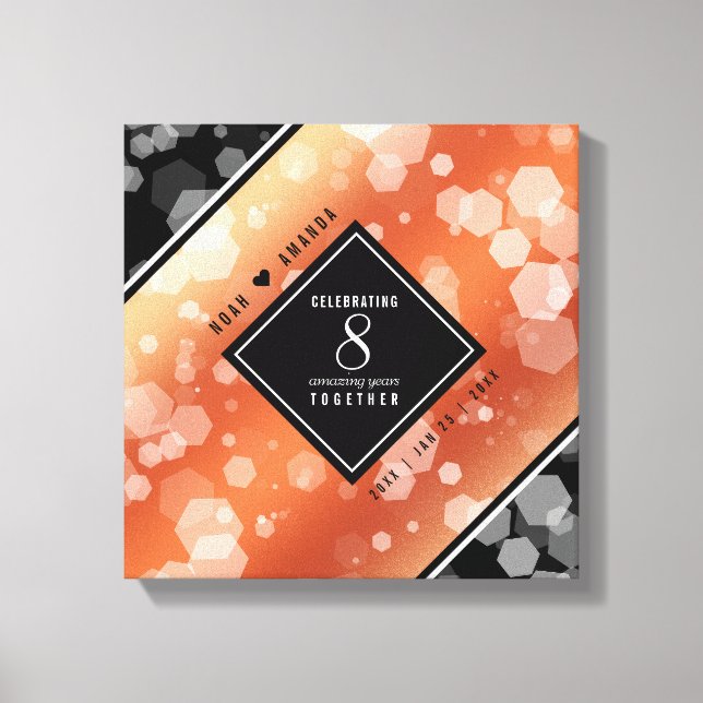 Impressão Em Tela Aniversário de Casamento de Bronze Elegante (Frente)