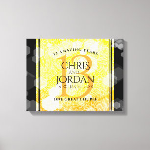 Impressão Em Tela Aniversário de Casamento de Citrina de 13 Elegante