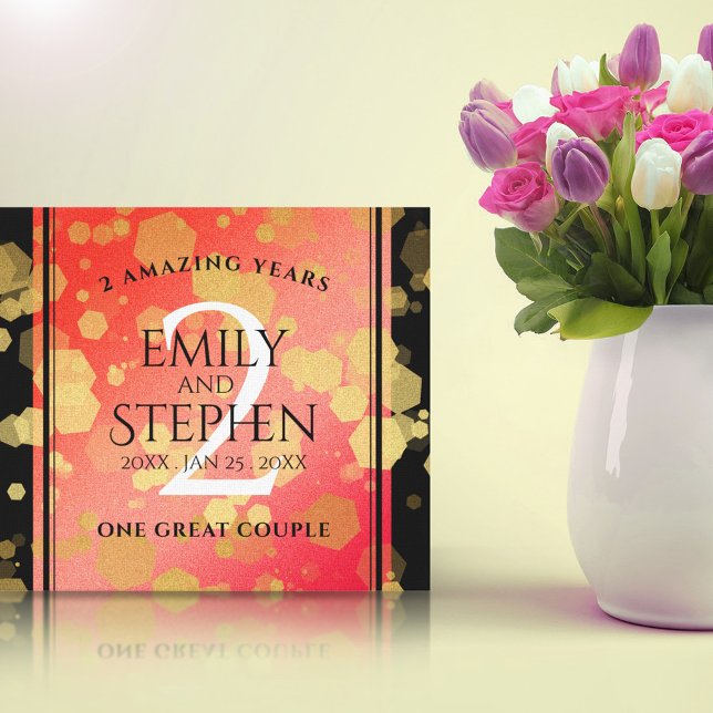 Impressão Em Tela Aniversário de Casamento de Garnet do segundo Eleg (Elegant 2nd Garnet Wedding Anniversary Canvas Wrap Cover Photo.)