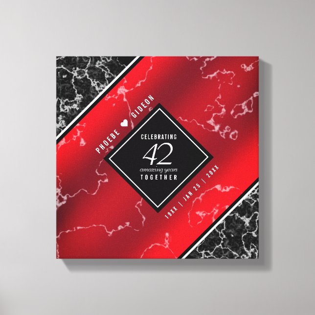 Impressão Em Tela Aniversário de Casamento do Elegante 42º Jasper (Frente)