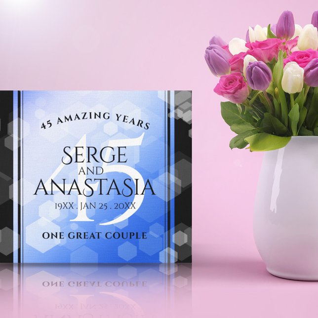 Impressão Em Tela Aniversário de Casamento do Elegante 45º Sapphire (Criador carregado)