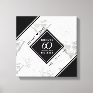 Impressão Em Tela Aniversário de Casamento do Elegante 60º Diamond