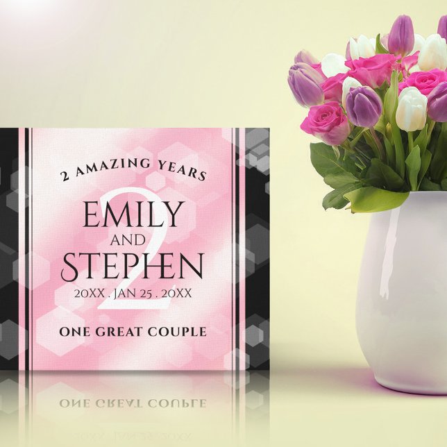 Impressão Em Tela Aniversário de Casamento do Rosa Quartz Elegante (Criador carregado)