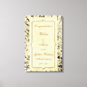 Impressão Em Tela Aniversário de casamento dourado customizável