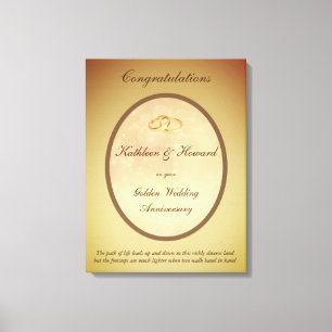 Impressão Em Tela Aniversário de casamento dourado customizável