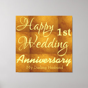 Impressão Em Tela Aniversário de Casamento Personalizado para Casais