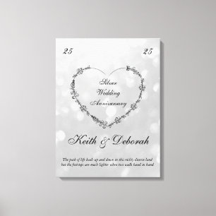 Impressão Em Tela Aniversário de Prata Personalizável