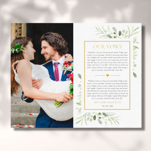 Impressão Em Tela Aniversário de Vows de Casamento de Foto Greenery