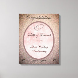 Impressão Em Tela Aniversário personalizável de casamento prateado