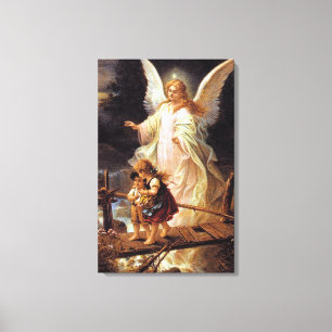 Impressão Em Tela Anjo-da-guarda e crianças