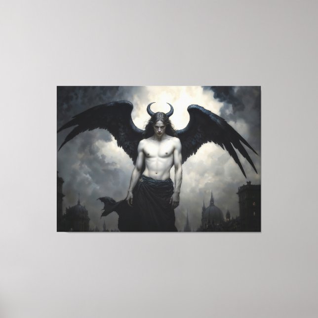 Impressão Em Tela Anjo Negro Lúcifer (Frente)